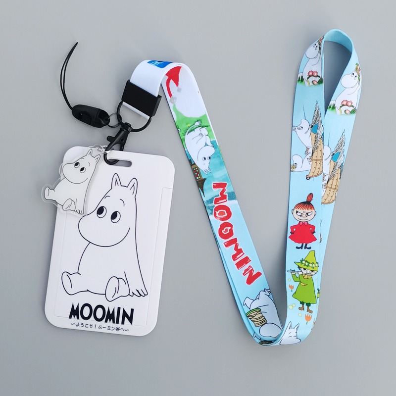 Lanyard Badge Holder - Мультяшные Муми-тролли, жесткий держатель для карт,
