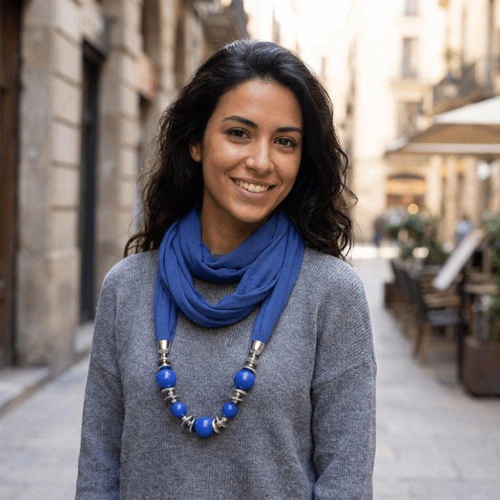 Новый шифоновый шарф с бусинам – обзор и цена Infinity Scarf Knit
