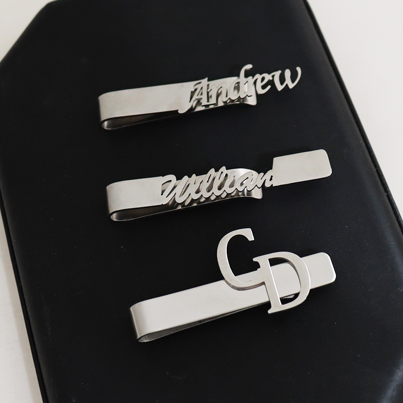 DIY буквенный узор с именем 4, – обзор и цена Tie Clip Silver